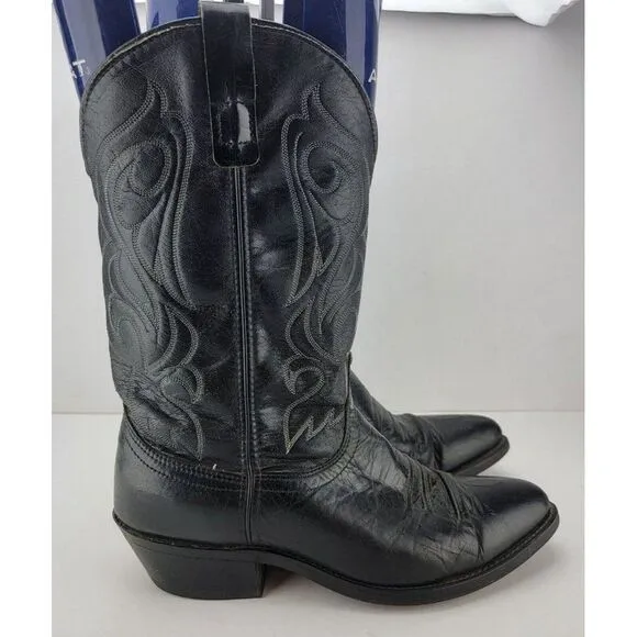 Laredo Mens Size 9.5 EE WIDE Black Leather Work Boots 45496