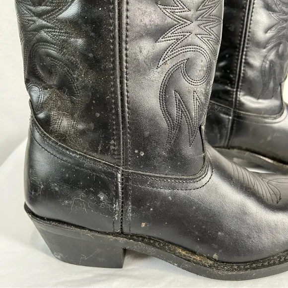 Laredo Paris Black Leather Single Stitch Welt Western Cowboy Work Men’s 8.5 EW