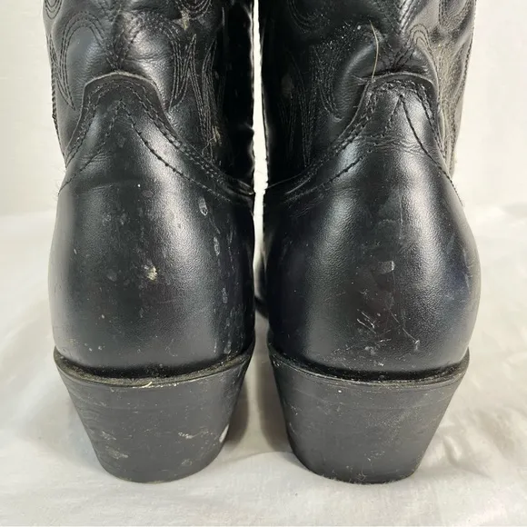 Laredo Paris Black Leather Single Stitch Welt Western Cowboy Work Men’s 8.5 EW