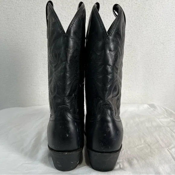 Laredo Paris Black Leather Single Stitch Welt Western Cowboy Work Men’s 8.5 EW