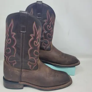 LAREDO WESTERN BOOTS 7898 LODI COWBOY BOOTS MENS sz 11.5 D Brown Leather Embroid