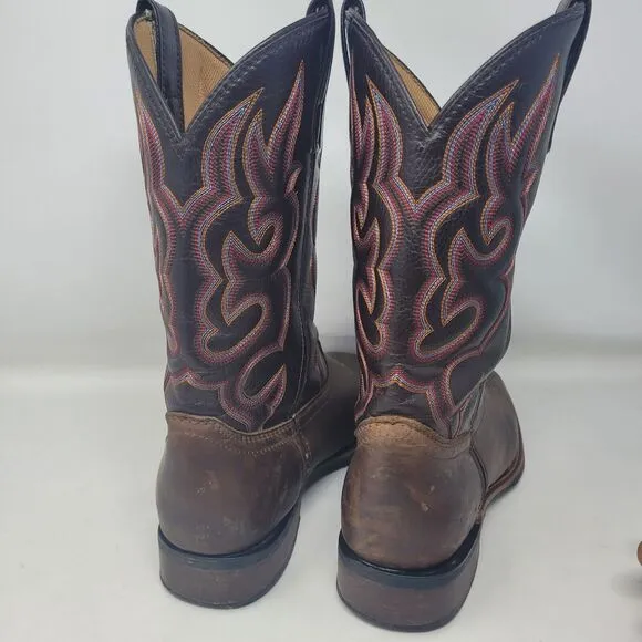 LAREDO WESTERN BOOTS 7898 LODI COWBOY BOOTS MENS sz 11.5 D Brown Leather Embroid