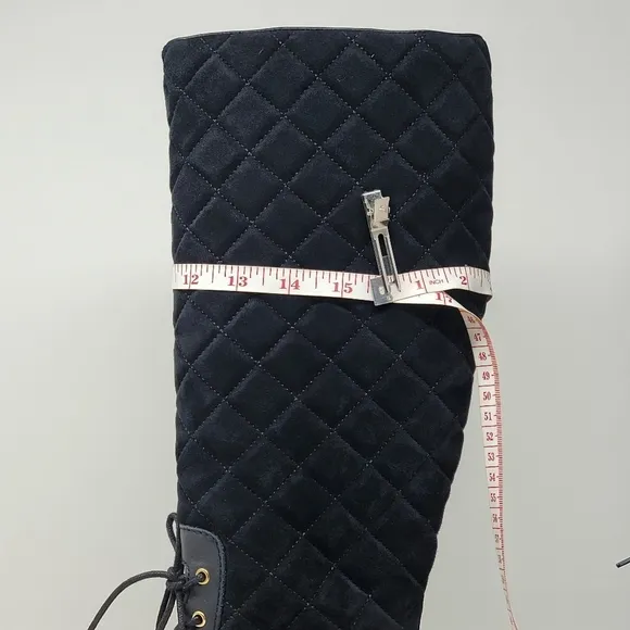 Lauren Ralph Lauren Hollie II Tall Riding Boots Womens 6.5 Black Quilted New