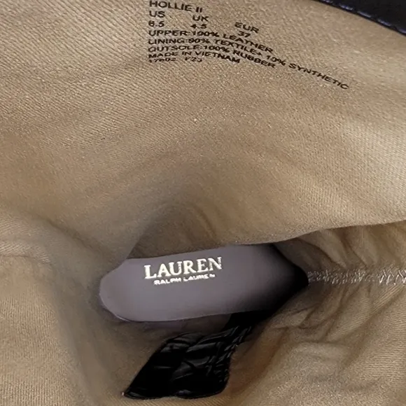 Lauren Ralph Lauren Hollie II Tall Riding Boots Womens 6.5 Black Quilted New