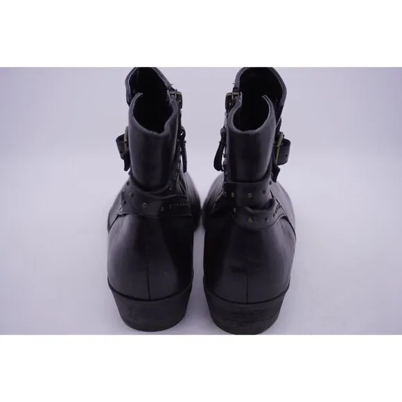 Lauren Ralph Lauren Shaw Leather Studded Ankle Boots Low Heel Business Size 9B