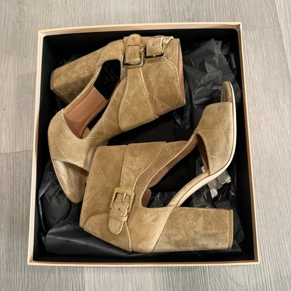 Laurence Dacade Rush Cutout Suede Open Toe Heeled Sandals 7.5
