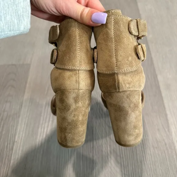 Laurence Dacade Rush Cutout Suede Open Toe Heeled Sandals 7.5