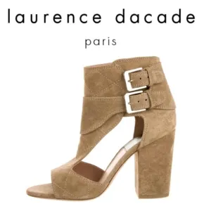Laurence Dacade Rush Cutout Suede Open Toe Heeled Sandals 7.5
