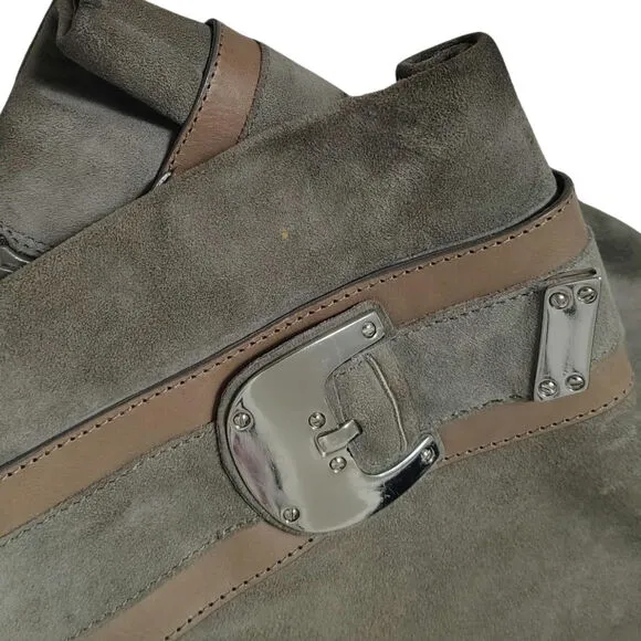 Leather Cole Haan Nike Collaboration Gray Suede Tall Zip Up Boots Size 7.5 AA