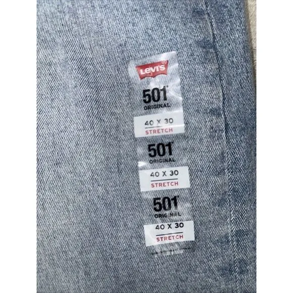 LEVI'S 501 Size 40 x 30 Stretch Straight Leg Button Fly Jean‎ MSRP $69 NWT