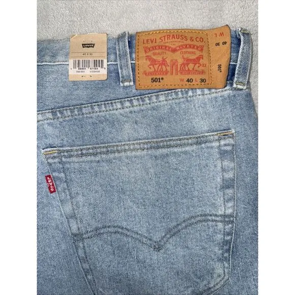 LEVI'S 501 Size 40 x 30 Stretch Straight Leg Button Fly Jean‎ MSRP $69 NWT