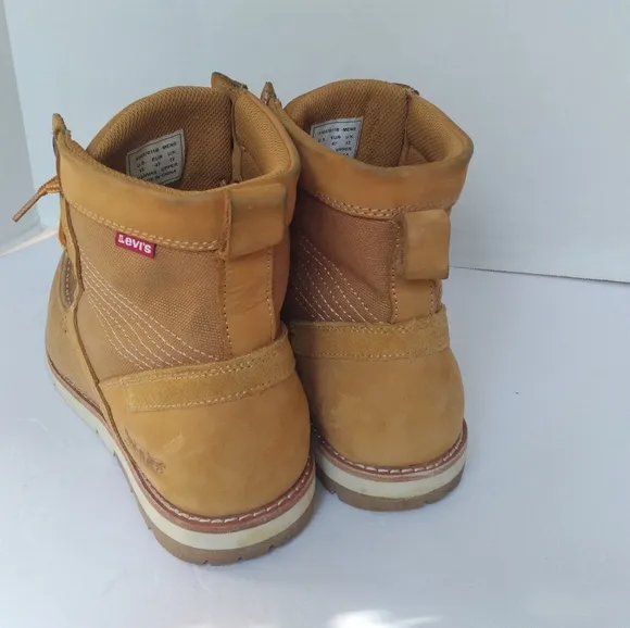 Levi's Ankle Boots Moc Toe‎ Work Boots Casual Lace Up Tan Brown