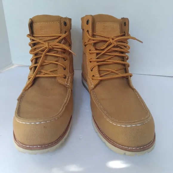 Levi's Ankle Boots Moc Toe‎ Work Boots Casual Lace Up Tan Brown