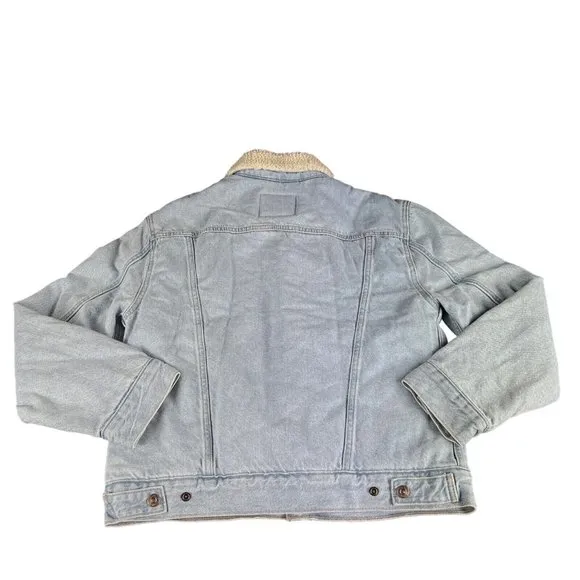Levi's Ex-Boyfriend Indigo Worn-In Sherpa Denim Jacket Women's Size S - L