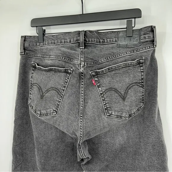 Levi's Grey Wash Button Placket Wedgie Skinny Faded Whiskered Denim Jeans