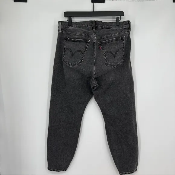 Levi's Grey Wash Button Placket Wedgie Skinny Faded Whiskered Denim Jeans