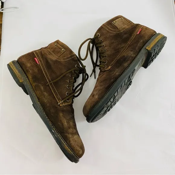 Levi’s Sheffield Genuine Chocolate Brown Suede Leather Lace Up Casual Boot 9.5