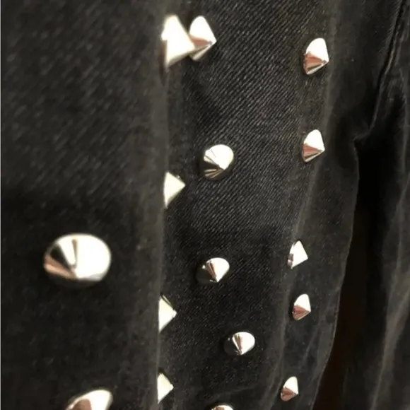 LF CARMAR Black Distressed Studded Ankle Jeans