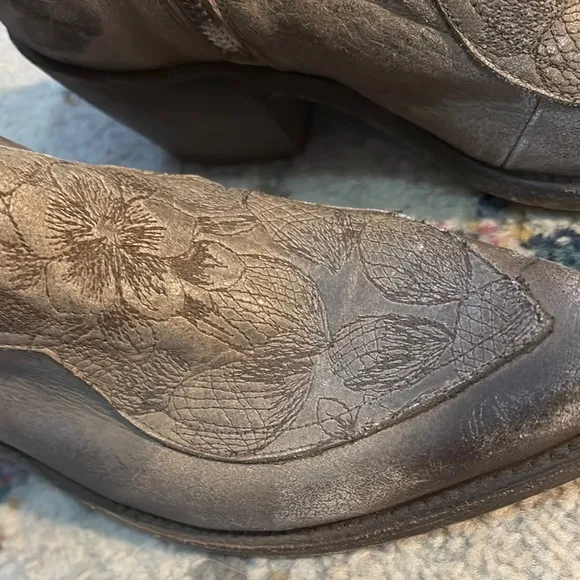 Liberty Black Embroidered Ankle Boots