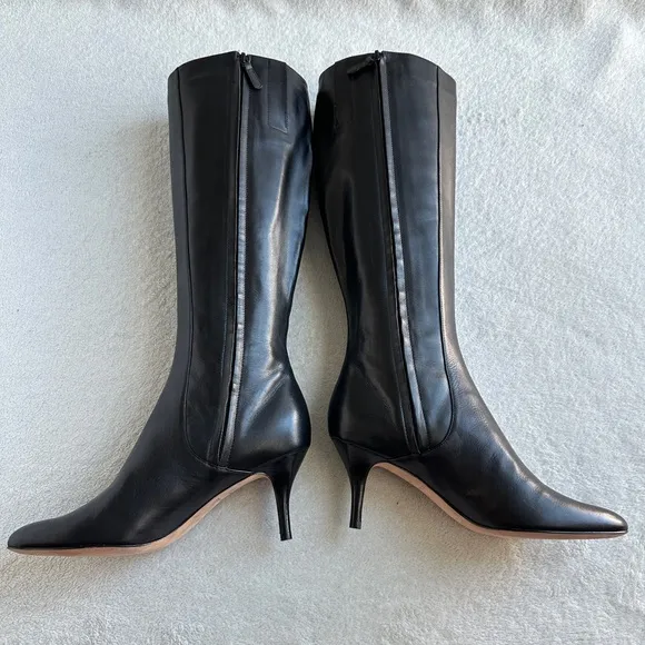 Like NEW Cole haan Carlyle tall leather boots knee high black boots size 6.5