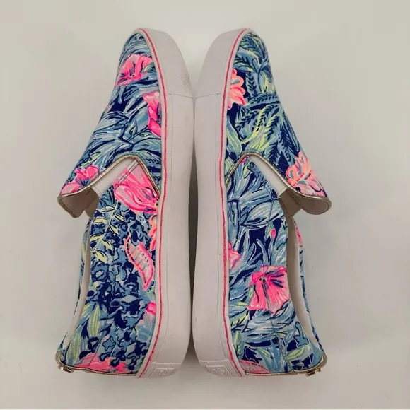 Lilly Pulitzer Julie Floral Sneakers Slip On Shoes Size 9
