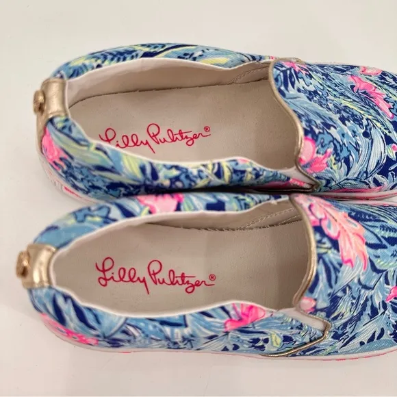 Lilly Pulitzer Julie Floral Sneakers Slip On Shoes Size 9