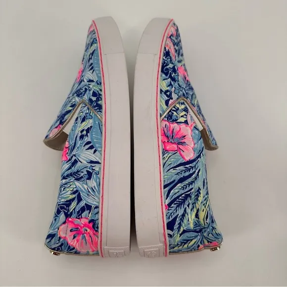 Lilly Pulitzer Julie Floral Sneakers Slip On Shoes Size 9