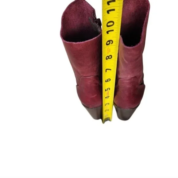 L'INTERVALLE Women's Ankle Boots Size 38 EU Burgundy Color