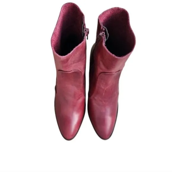 L'INTERVALLE Women's Ankle Boots Size 38 EU Burgundy Color
