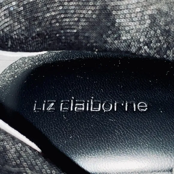 Liz Claiborne Renea Black Genuine Leather Tall Heeled Boots Size 6.5M