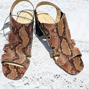 Liz Claiborne Womens Gillroy Snake  Heeled Sandals 11M
