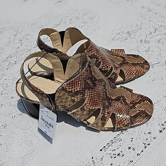 Liz Claiborne Womens Gillroy Snake  Heeled Sandals 11M