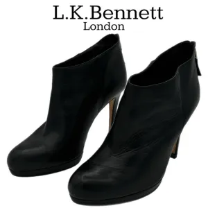 LK Bennett London Safia Blk leather shoe booties EU 39.5 US 9.5