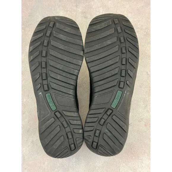 LL Bean Moc ll Mens Size 8.5 Wide Slip On Mule Clogs Shoes Black Leather 268224