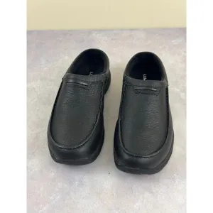 LL Bean Moc ll Mens Size 8.5 Wide Slip On Mule Clogs Shoes Black Leather 268224