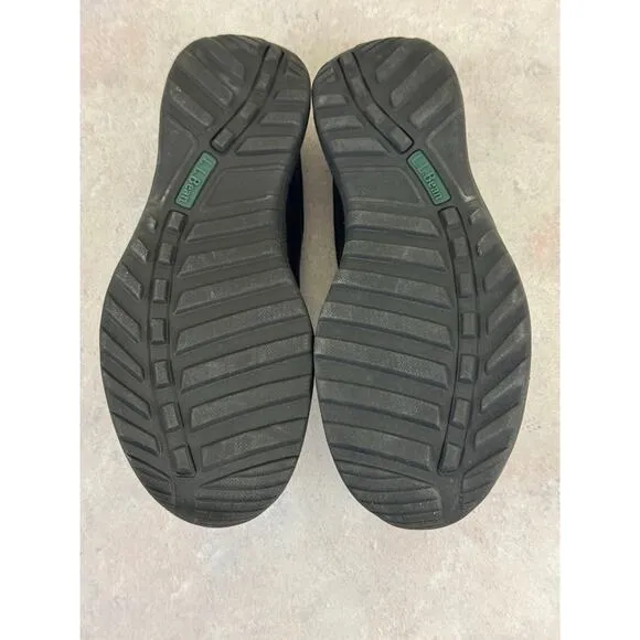 LL Bean Moc ll Mens Size 8.5 Wide Slip On Mule Clogs Shoes Black Leather 268224