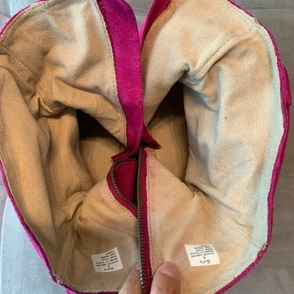 L.L. Bean Suede Leather Slouch Ankle Boots Bootie Pink Fuchsia Purple Size 6
