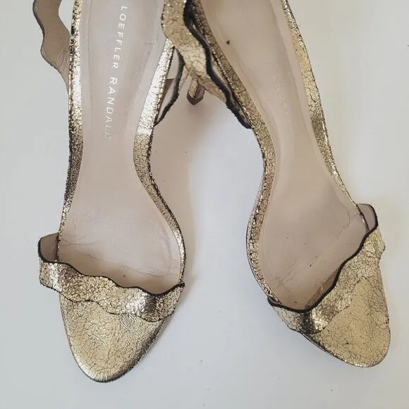 Loeffler Randall Amelia Sandals in Gold Size 8