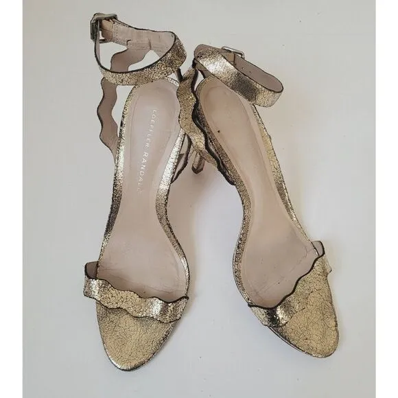 Loeffler Randall Amelia Sandals in Gold Size 8