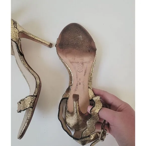 Loeffler Randall Amelia Sandals in Gold Size 8