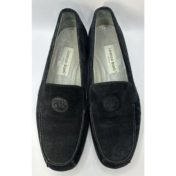 Lorenzo Banfi Milano Suede Loafers Men's 9 Shoe Hand Made Italy Designer ECU