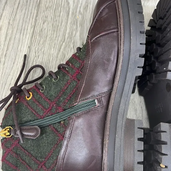 Louise et Cie &quot;Sarni&quot; Leather Wool Platform Ankle Duck Boots Grunge Burg…