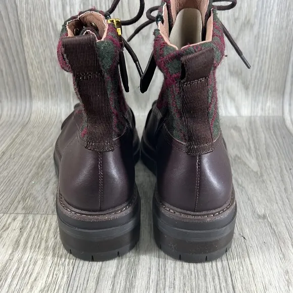 Louise et Cie &quot;Sarni&quot; Leather Wool Platform Ankle Duck Boots Grunge Burg…