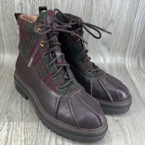 Louise et Cie &quot;Sarni&quot; Leather Wool Platform Ankle Duck Boots Grunge Burg…