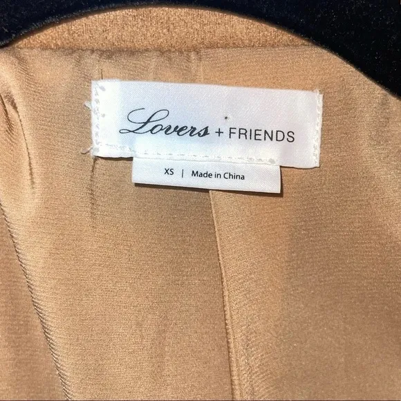 LOVERS   FRIENDS REVOLVE Tan Pierce Faux Suede Moto Jacket Size XS Neutral