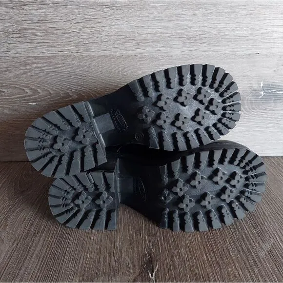 Lower East Side Vintage 90s Y2K Black Chunky Heel Platform Punk Goth Shoes Sz 8