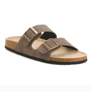 Lucky brand blanc  footbed  double buckle  slides sandals