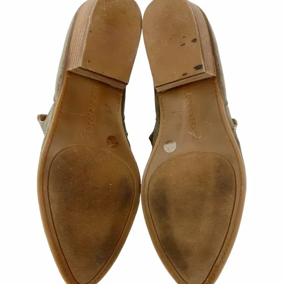 Lucky Brand LK Mahzan Shoes Leather Side Slit Pointed Toe Loafer Women’s Size 10