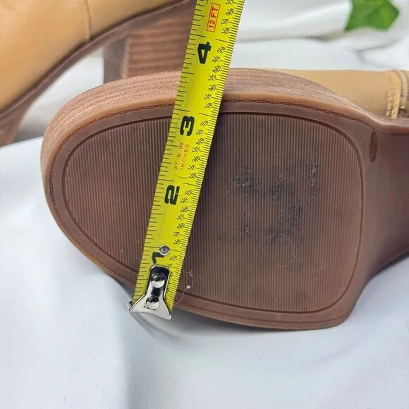 Lucky Brand Shoes Lk-Omarey Natural Leather Platform Heeled Ankle Boots 9M