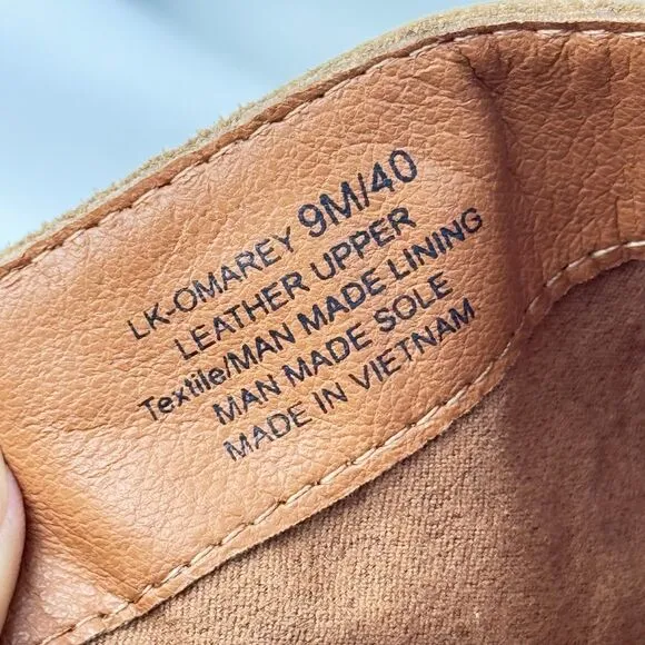 Lucky Brand Shoes Lk-Omarey Natural Leather Platform Heeled Ankle Boots 9M